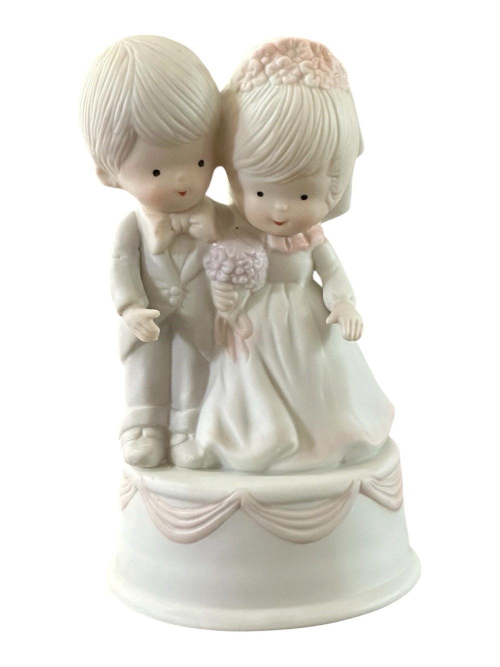 Hallmark Porcelain Wedding Couple Cake Topper - White and Pale Pink
